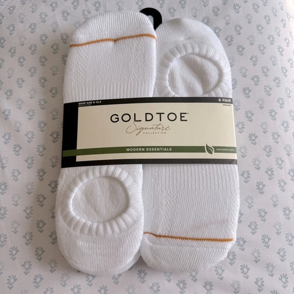 NWT Gold Toe Signature Collection Men's White Low Cut Ankle Socks 6 Pack - Picture 4 of 5